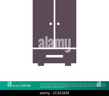 Dresser Cabinet - Furniture Interior Icon Vector Logo Template Illustration Design. Editable Vector EPS 10. Stock Vector