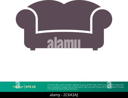 Sofa Couch Icon Vector Logo Template Illustration Design. Editable Vector EPS 10. Stock Vector