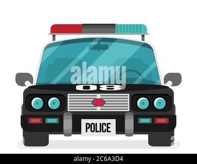 Vector Police Car Icon Stock Vector