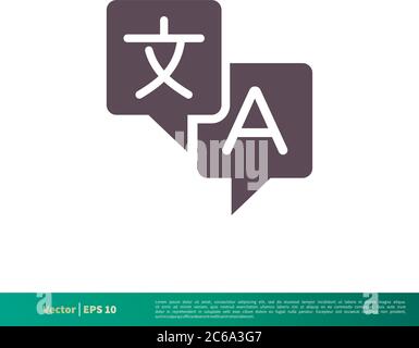 Translation, Translator Icon Vector Logo Template Illustration Design. Editable Vector EPS 10. Stock Vector