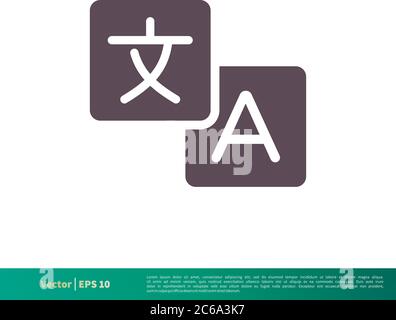 Translation, Translator Icon Vector Logo Template Illustration Design. Editable Vector EPS 10. Stock Vector