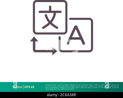Translation, Translator Icon Vector Logo Template Illustration Design. Editable Vector EPS 10. Stock Vector