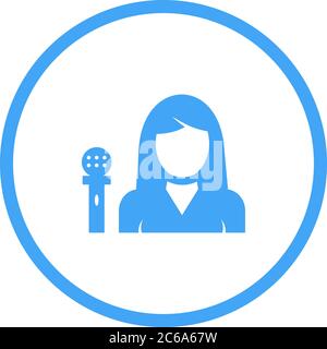 Unique Female Anchors Vector Glyph Icon Stock Vector