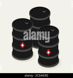 Oil barrels isometric Icon Vector Stock Vector