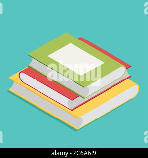 Isometric book icon vector illustration in flat design style Stock Vector