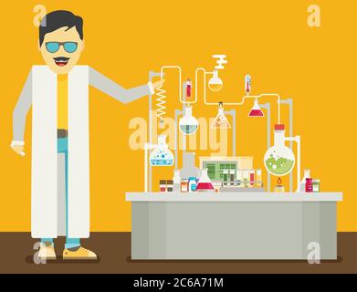 Laboratory Conceptual. Vector Illustration. Stock Vector