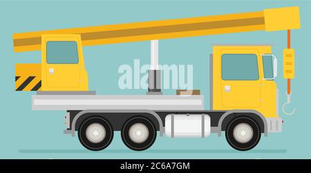 Crane truck, vector illustration Stock Vector
