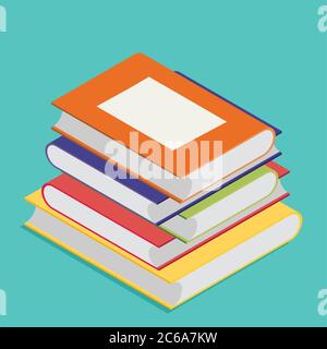 Isometric book icon vector illustration in flat design style Stock Vector
