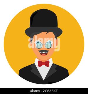 Vintage gentleman portrait Stock Vector