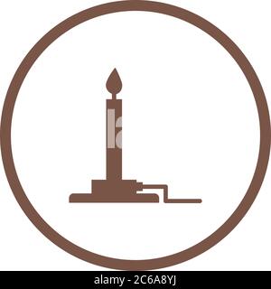 Unique Bunsen Burner Vector Glyph Icon Stock Vector