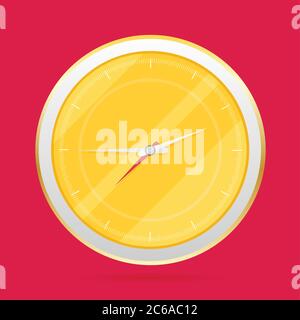 Vector picture of round analog clock face, watch. Stock Vector