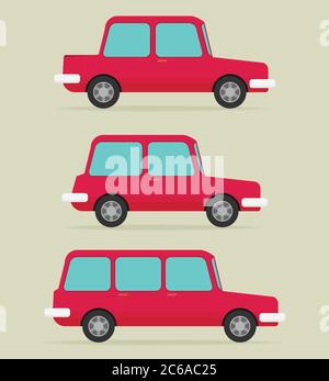 set of cars, vector flat style Stock Vector