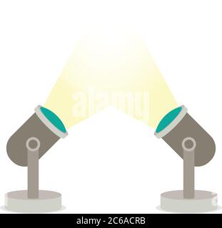 Two spotlights icon in flat style Stock Vector