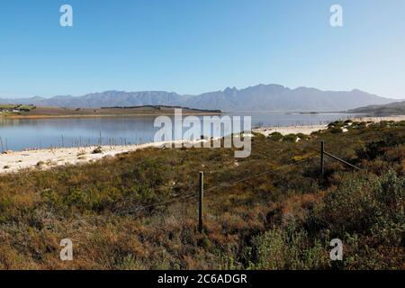 The Theewaterskloof dam near Villiersdorp in the Western Cape Province of South Africa. Stock Photo