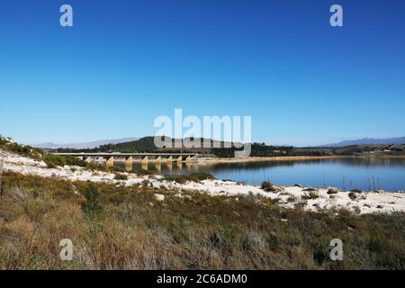 The Theewaterskloof dam near Villiersdorp in the Western Cape Province of South Africa. Stock Photo