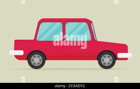 Old car. Flat styled vector illustration Stock Vector