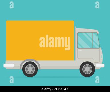 Delivery vector transport truck van. Flat vector. Stock Vector