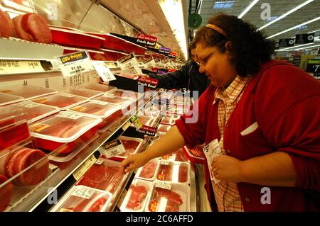 grocery store meat department in canada north america Stock Photo - Alamy