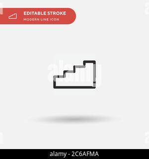 Stairs Simple vector icon. Illustration symbol design template for web mobile UI element. Perfect color modern pictogram on editable stroke. Stairs ic Stock Vector