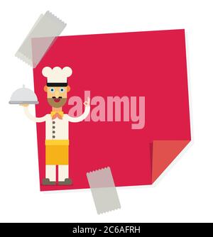 https://l450v.alamy.com/450v/2c6afrh/chef-presenting-recipe-card-flat-vector-2c6afrh.jpg