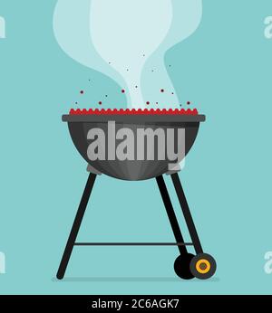 Barbecue. Flat style design - vector Stock Vector