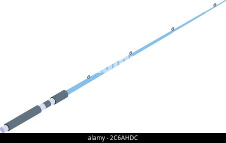Plastic fishing rod icon, isometric style Stock Vector
