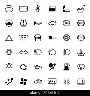 Car dashboard icons set. Stock Vector