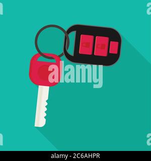 Car rent concept vector illustration. Key flat icon Stock Vector