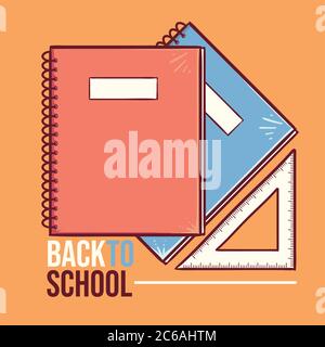 back to school illustration / logo Stock Vector