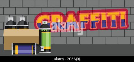 Creative, graffiti flat style vector Stock Vector