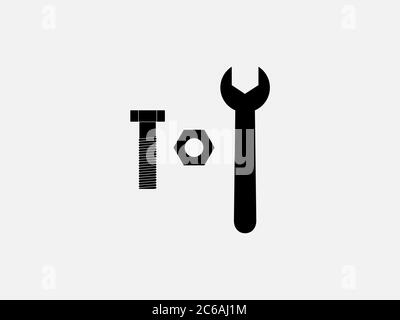 Wrench, nuts, bolts icon. Vector illustration, flat design. Stock Vector