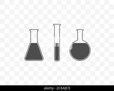 Biology, experiment, flask icon. Vector illustration, flat design. Stock Vector