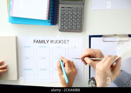 Family income and expenses budget planning Stock Photo