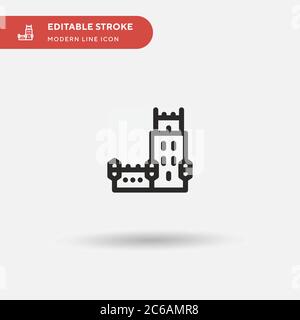 Belem Tower Simple vector icon. Illustration symbol design template for web mobile UI element. Perfect color modern pictogram on editable stroke. Bele Stock Vector