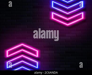 Futuristic Sci Fi Modern Neon Pink and Blue Gradient Glowing Arrows  Stock Vector