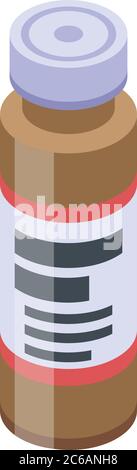 Medical syringe jar icon, isometric style Stock Vector