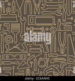 Seamless pattern with different work tools. Repair, renovation concept  5093310 Vector Art at Vecteezy