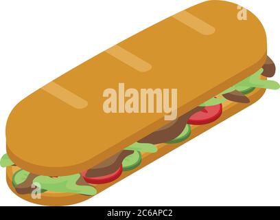 Sandwich bar icon, isometric style Stock Vector