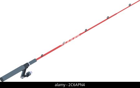 Catching fishing rod icon, isometric style Stock Vector