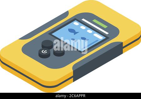 Catch fish echo sounder icon, isometric style Stock Vector