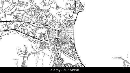 Urban vector city map of Nha Trang, Vietnam Stock Vector