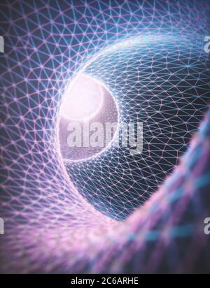 Colorful background theme of science and technology. Abstract concept for background use. 3D illustration. Stock Photo