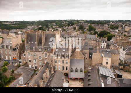Panoramic view of the old town of Dinan Stock Photo