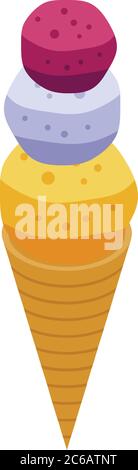 Ball ice cream icon, isometric style Stock Vector
