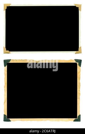 photo frames, old blank photos, isolated on white, free space for your pics and copy Stock Photo