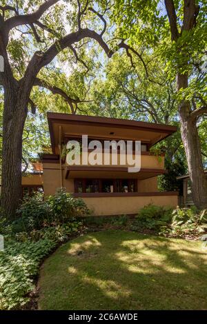 Mrs. Thomas H. Gale House (1909), designed by Frank Lloyd Wright, Oak Park, Chicago, Illinois, USA Stock Photo