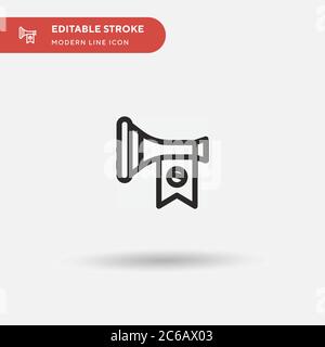 Trumpet Simple vector icon. Illustration symbol design template for web mobile UI element. Perfect color modern pictogram on editable stroke. Trumpet Stock Vector