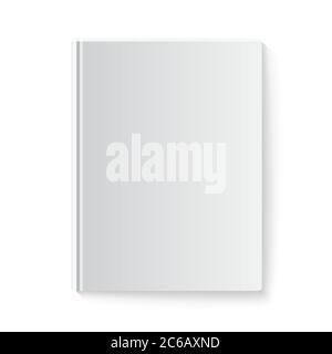 Template of blank book. Top down view. Vector 3d illustration isolated on white. Stock Vector
