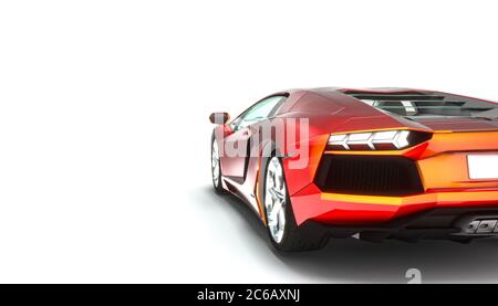 luxury sports car on white background. nobody around. speed concept. 3d render. Stock Photo