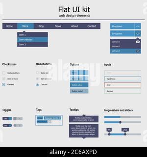 App UI Collection. Flat design web elements. Vector illustration. Stock Vector